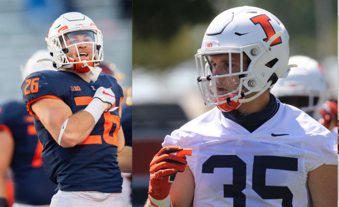 Illinois veterans Mike Epstein (26, left) and Jake Hansen (35, right) will not be participating in physical action this spring.
